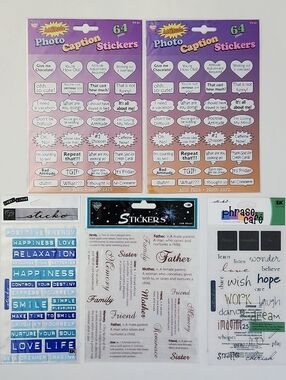 NWT Photo Captions & Phrases Scrapbooking Sticker Lot